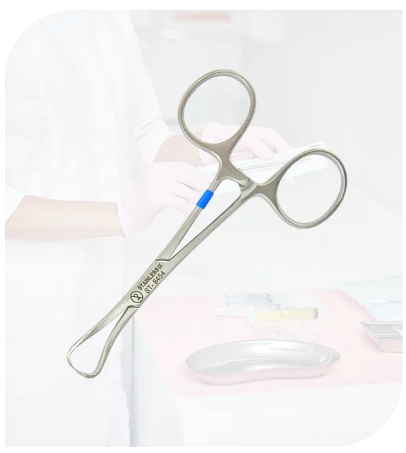 Chirurgische Klemmen aus Edelstahl als sterile Einweginstrumente