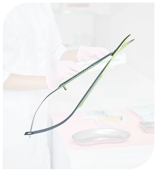 Sterile Mikroschere aus Edelstahl für präzise Schnitte